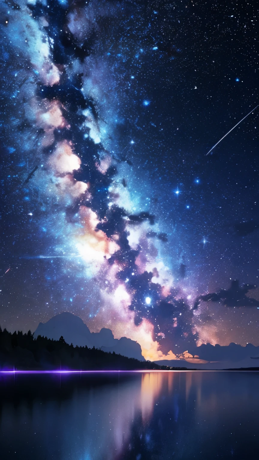 Meteor, space, stars, galaxy ,hd, ultra realistic , aesthetic, sinematik,water