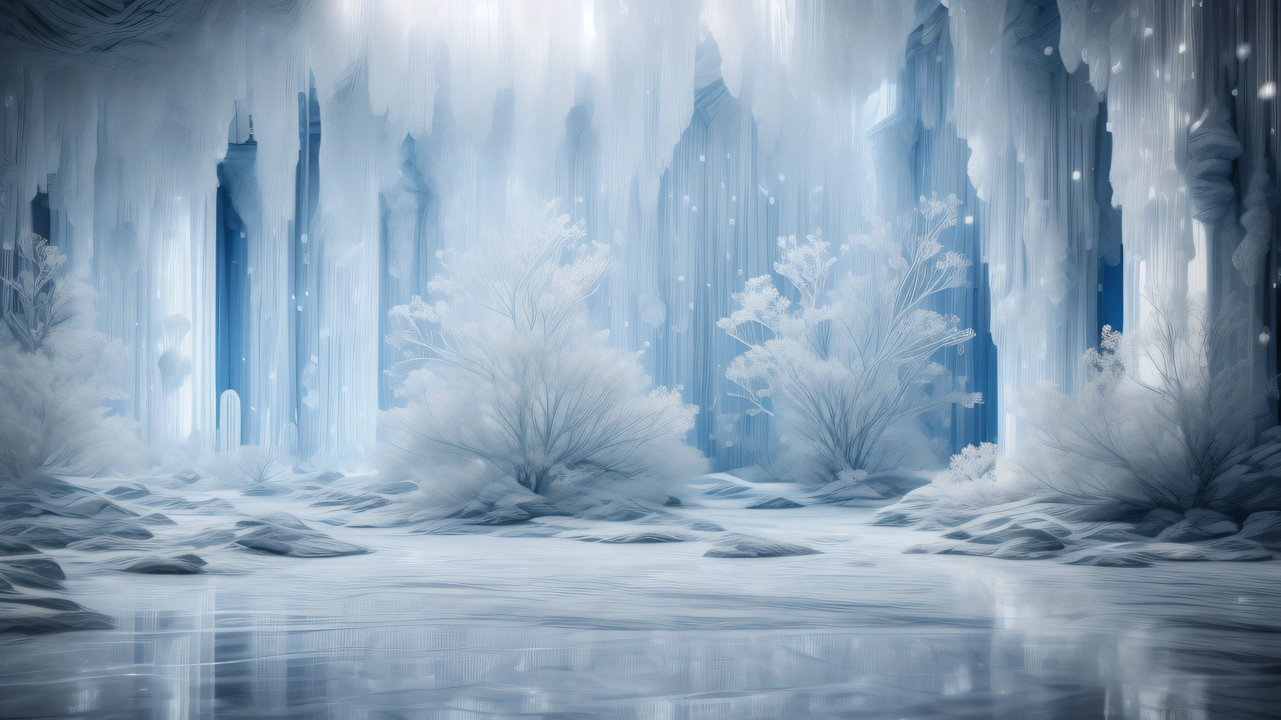 Light blue-white tones，healing crystal decoration，White space background，wallpaper，best quality，Extremely complex and exquisite details