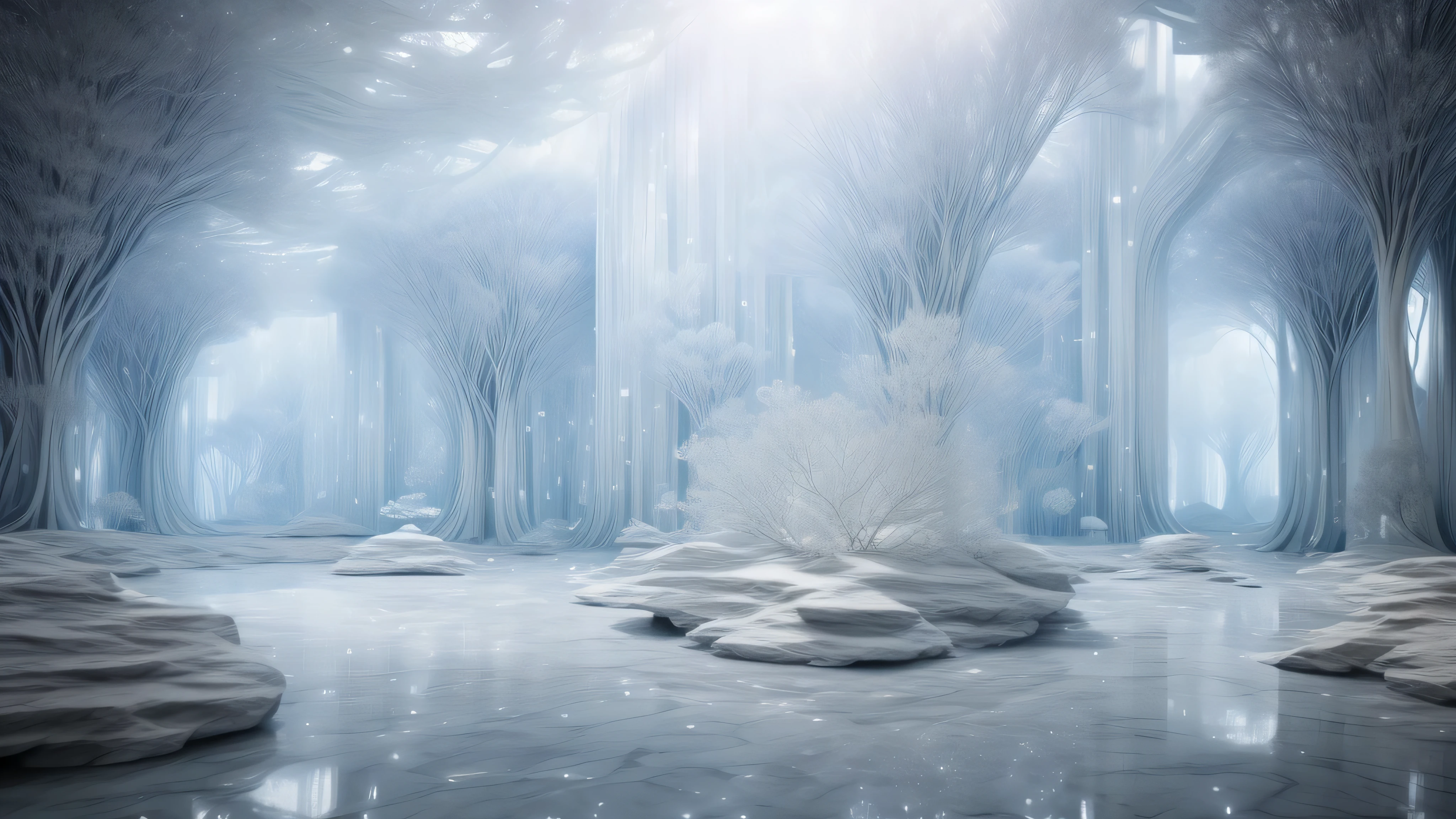 Light blue-white tones,healing crystal decoration,White space background,wallpaper,best quality,Extremely complex and exquisite details