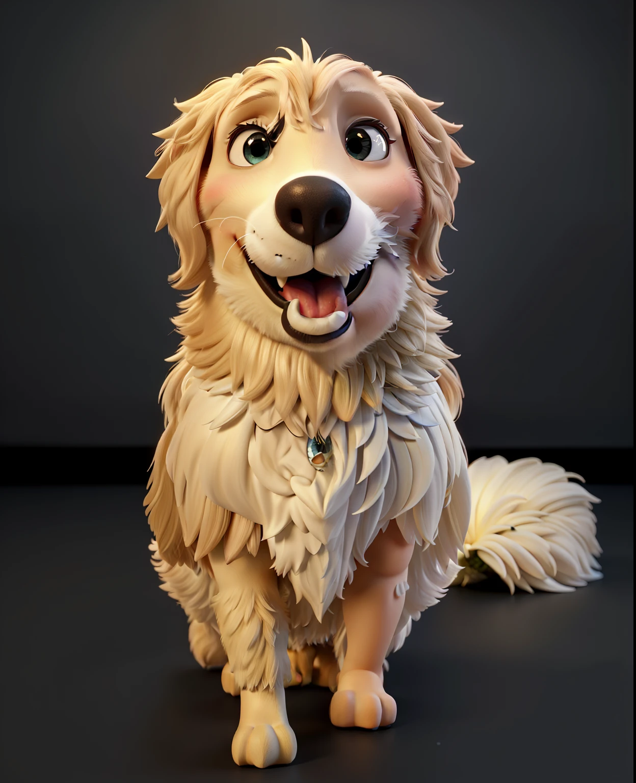 (tmasterpiece), (Need), (super-fine), (full bodyesbian:1.2), ultra cute,  It's a big eye-catcher, smile, Delicate and delicate, Fairytales, Incredibly high detail, pixar-style, bright color palette, natural soft light,  background in solid color, Octane rendering, Trends on Artstation, opulent, ultra-wide-angle, 8k, k hd, realistic lying
