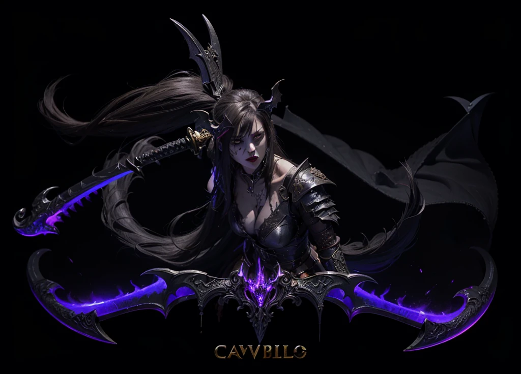 (Numerous award-winning masterpieces, with incredible detail, textures and maximum detail), (hyper realistic:1.4), (Full length portrait:1.8), (realistic:1.3), female bloodelf demonhunter, world of warcraft, (best quality real texture skin), (Aesthetic and decadent image: 1.7), ((five perfect and beautiful fingers)), (Pale but beautiful face:1.5), (finely detailed true circle eyes), (finely Detailed and beautiful face:1.5), (Large breast) , (Two thick, long, sharp canine teeth protruding from the lips:1.6), (Full length portrait:1.8), (Sexy red and black leather armor with clevage: 1.5), (Grasping the hilt of an elaborately decorated black long sword that glows with an evil light:1.7), (The armor is scarred but delicately decorated:1.7), ((Wandering Vampire Female Swordsman)), ((only have two arms)), ((knight in black)), (Gripping the hilt of an elaborately decorated black long sword that glows with a monstrous light:1.7), (Full length portrait:1.8), (Delicately decorated Costume), (Anatomically correct limbs and physique:1.4), ((medieval world)), ((dramatic photo)), ((dynamic photo)), ((cinematic light)), (looks up), (looking down), (dramatic pose), Wind Effects and Offensive Spells, (beautiful white hair), beautiful silver hair, beautiful blonde hair ,black web robe, (Fearless and formidable Female vampire warrior:1.6), (Drifting Haze: 1.3), Old ruins infested with plants, Ruins of an old castle, dungeon, Abandoned mine, Deserted ruins, ((night, twilight, sunset, dusk)), Battlefield, detailed armor, epic realistic, ((neutral colors)), (hdr:1.5), (muted colors:1.2), hyper detailed, cinematic, warm lights, dramatic light, (intricate details:1.1), complex background.