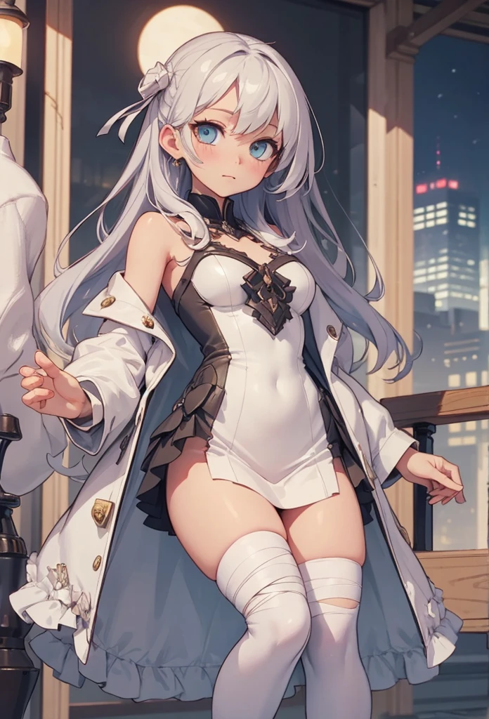 A girl,Long hair, bangs, White hair, Hair between the eyes, s eyes:(1.5), (Medium breasts:1.2),
rest clavicle, Wedding dress,Veil,wedding,Black dress,Flowers,The skirt is broken,Black socks,Black knee socks,Black gloves,boots,Cleavage,
Looking at the audience, whole body,
indoors, church,permanent,permanent,Smile,With one eye closed,
rest (masterpiece:1.2), best quality, high resolution, 8k wallpaper, (illustration:0.8), (Beautiful and delicate eyes:1.6), Extremely detailed face, Perfect lighting, Extremely detailed CG, (Perfect hands, Perfect anatomical structure),