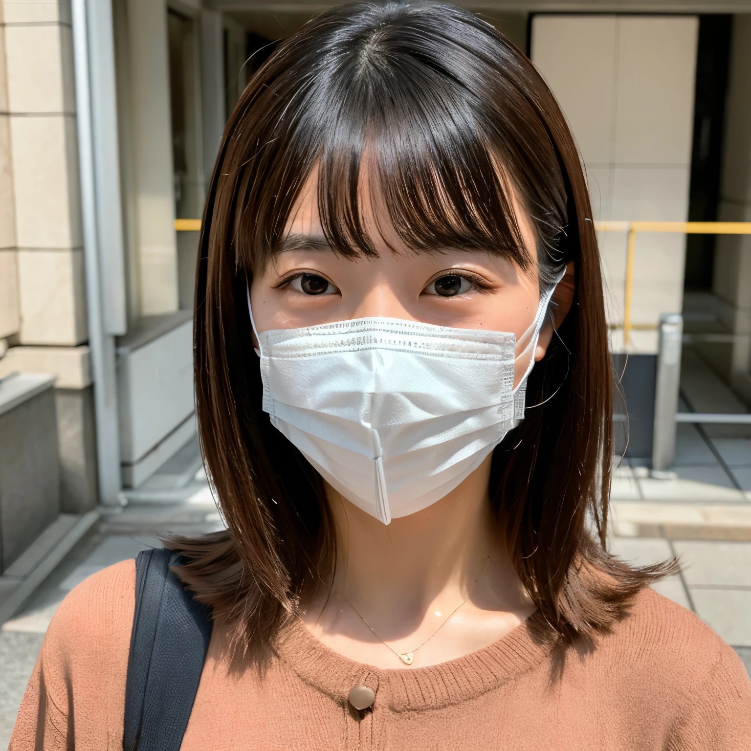 Japanese woman wearing a mask