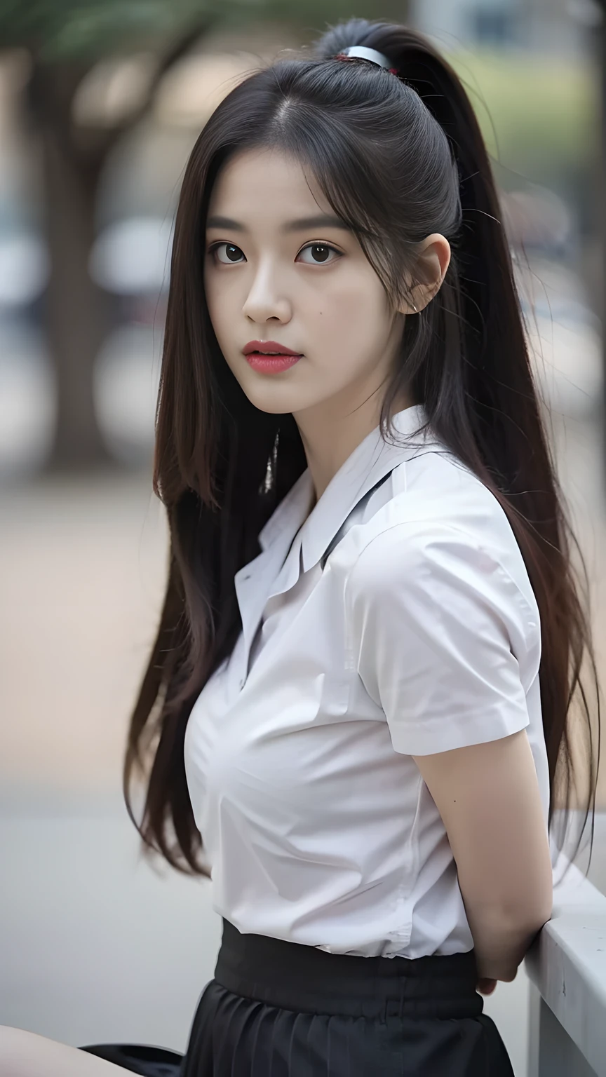 (((masterpiece))), (((High resolution))), (((8K quality))), (((perfect face))), (((Korean office woman))), (((tight business shirt))), (((high resolution face))), (((top quality eyes))), (((detailed face))), (((detailed texture))), look at the camera, big tits