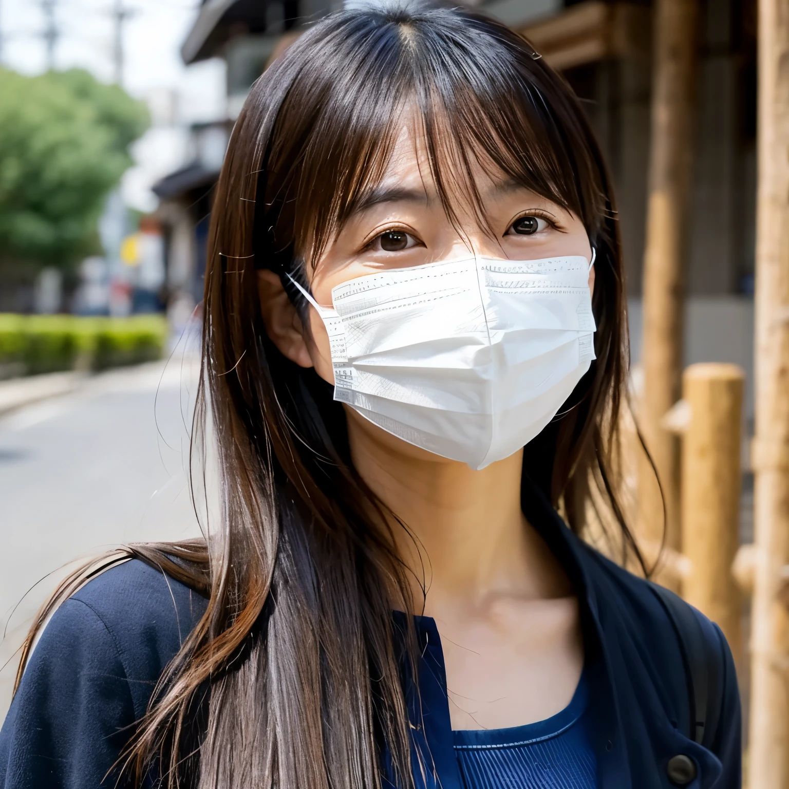 Japanese woman in her 40s wearing a mask