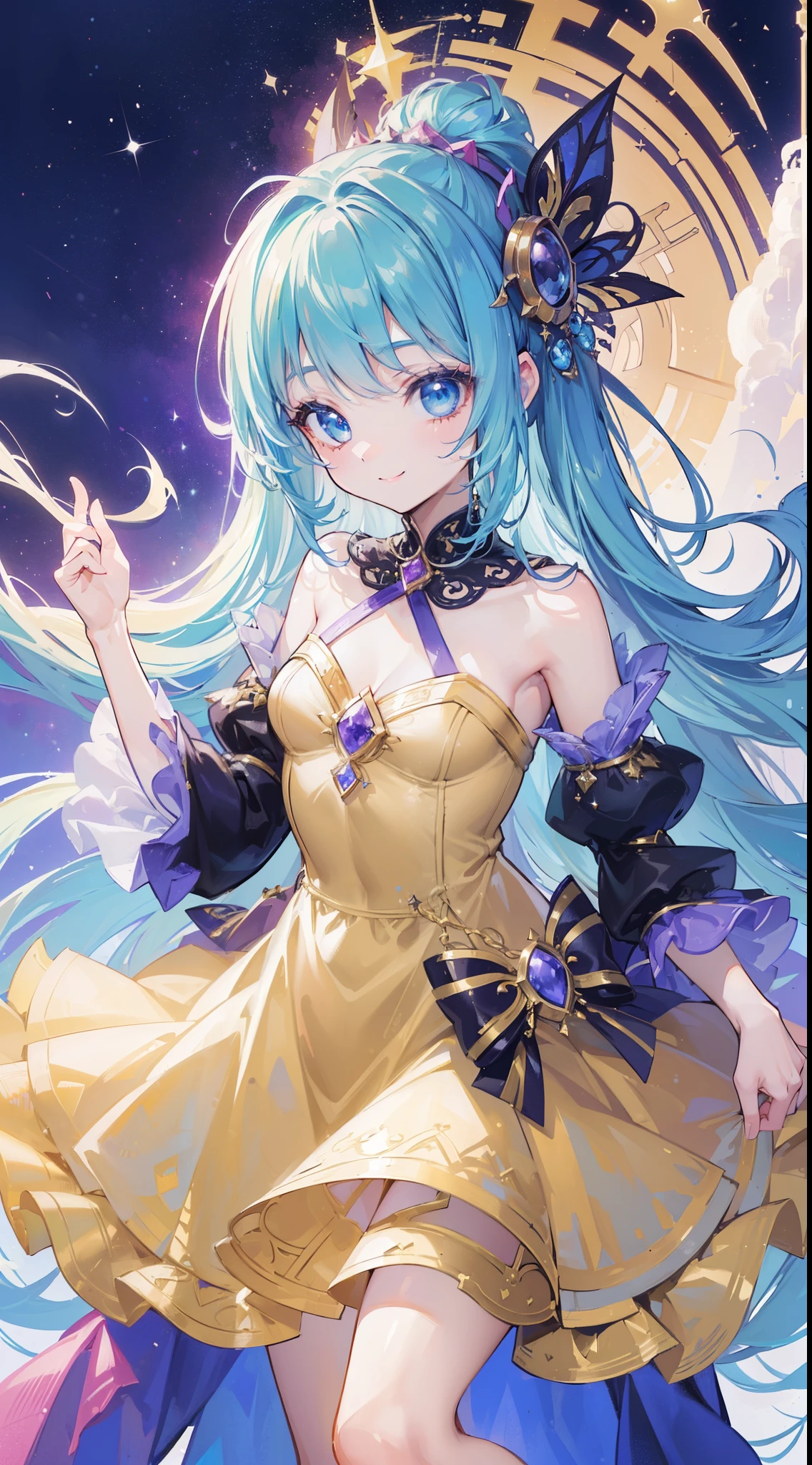 (((32k))), (16k), (8k), (4k), (((32k fantasy background))), (((Pretty girl))), (((cute girl))), (beautiful quality eyes), ((cute smile)), (((dress))), (((fantasy))),