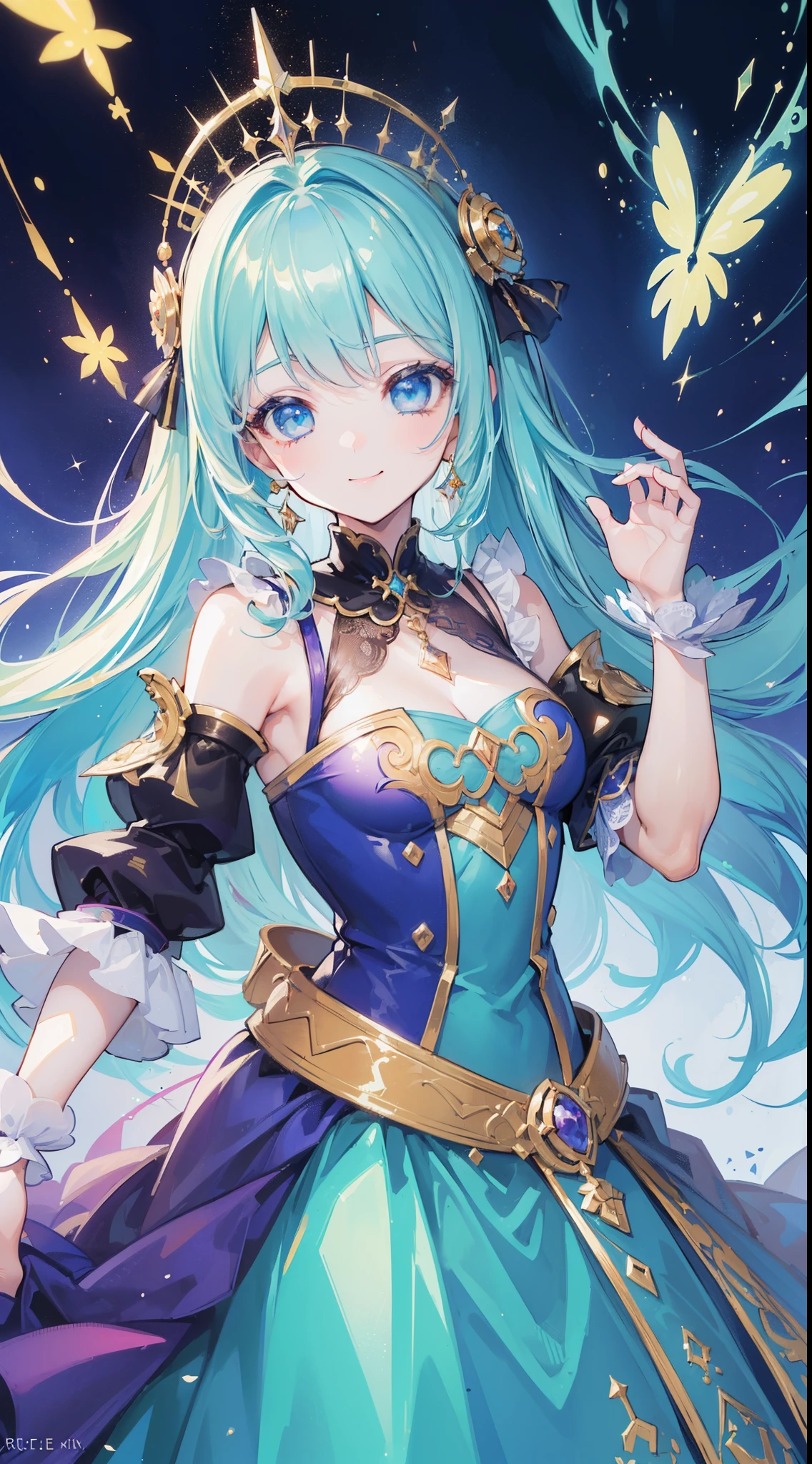 (((32k))), (16k), (8k), (4k), (((32k fantasy background))), (((Pretty girl))), (((cute girl))), (beautiful quality eyes), ((cute smile)), (((dress))), (((fantasy))),