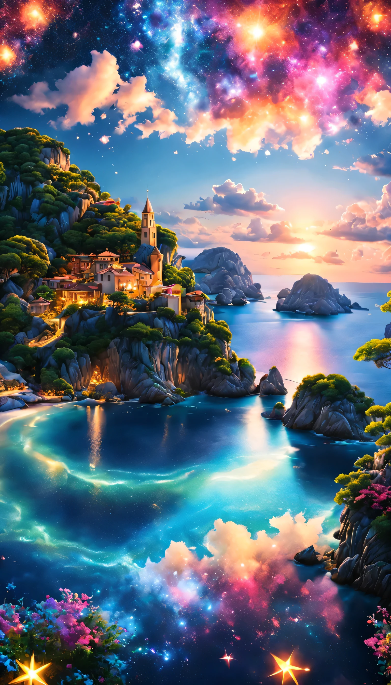 Highestのリゾート地の風景photograph,beautiful sea,高品質でwonderful家具:designer furniture,A beautiful sky spreads out,dream-like,summer,cloud,sky blue,Marine Blue,wonderful景色が広がります,Luxury Resorts,luxurious space,Velar,An environment surrounded by rich nature,Highestの時間をあなたに,Highest品質,photograph,structurally correct,perfect composition,広告用に撮影されたphotograph,beautiful light and shadow,Photographed by a professional photographer,Highestのリゾート地に選ばれた,rich colors,Cast colorful spells,be familiar with,fantastic,wonderful,South of France,light effect,Sparkling,reflection,night,night空,star,Highest