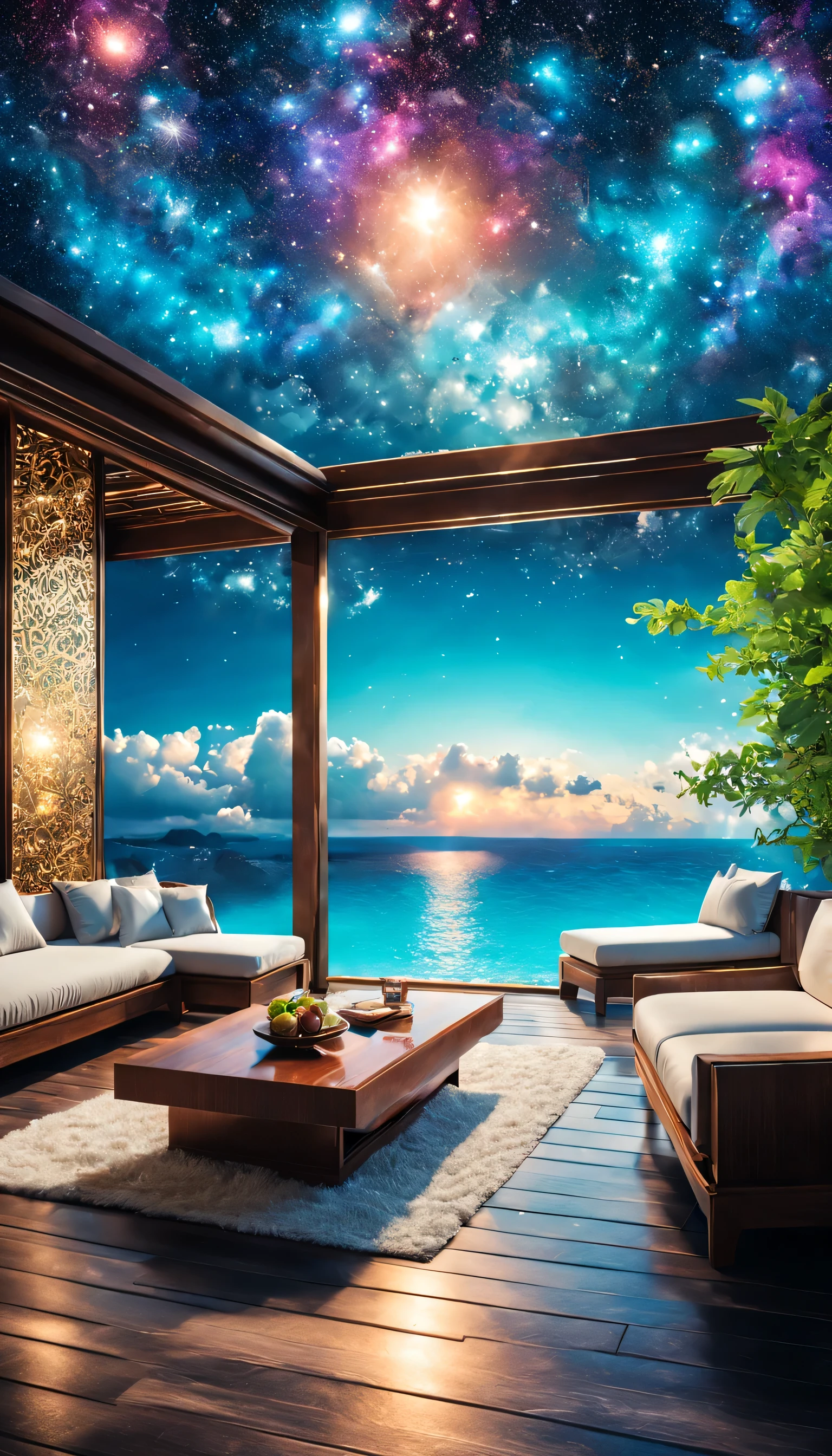 Highestのリゾート地の風景photograph,beautiful sea,高品質でwonderful家具:designer furniture,A beautiful sky spreads out,dream-like,summer,cloud,sky blue,Marine Blue,wonderful景色が広がります,Luxury Resorts,luxurious space,Velar,An environment surrounded by rich nature,Highestの時間をあなたに,Highest品質,photograph,structurally correct,perfect composition,広告用に撮影されたphotograph,beautiful light and shadow,Photographed by a professional photographer,Highestのリゾート地に選ばれた,rich colors,Cast colorful spells,be familiar with,fantastic,wonderful,maldives,light effect,Sparkling,reflection,night,night空,star,Highest