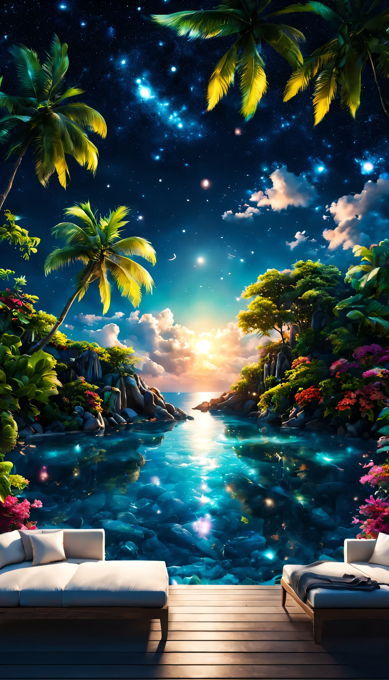 Highestのリゾート地の風景photograph,beautiful sea,高品質でwonderful家具:designer furniture,A beautiful sky spreads out,dream-like,summer,cloud,sky blue,Marine Blue,wonderful景色が広がります,Luxury Resorts,luxurious space,Velar,An environment surrounded by rich nature,Highestの時間をあなたに,Highest品質,photograph,structurally correct,perfect composition,広告用に撮影されたphotograph,beautiful light and shadow,Photographed by a professional photographer,Highestのリゾート地に選ばれた,rich colors,Cast colorful spells,be familiar with,fantastic,wonderful,maldives,light effect,Sparkling,reflection,night,night空,star,Highest