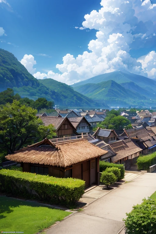 (best quality,4k,8k,highres,masterpiece:1.2),ultra-detailed,(realistic,photorealistic,photo-realistic:1.37),anime style house,thatched roof and large windows,popular Isemei anime,multi-dimensional cozy tavern,screenshot from an animated film,Isemei,today's recommended anime is still,bustling magical town,anime Yurucamp,2012 animated film screenshot,celebrity-styled anime