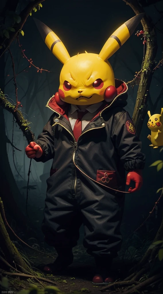 Scary big Pikachu,Pikachu is very angry,Thick mist wraps the vines, There is a big red moon behind,a haunted house,strange forest,abandoned shelter,Creepy doll,sinister shadow,Possessed by demons,Haunted dollhouse,The Cursed Mirror,Prank activity,zombies apocalipsis,Spooky cemetery,,Evil spirits,