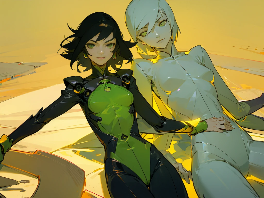 A woman wearing light clothes, short black hair, bright green eyes, and a headphone. She has medium-sized breasts and a toned, strong body. She is siting in the flor, touching a single flower in a barren land. She is smiling, and it's a sunny and beautiful day.
An image that inspires calmness, tranquility, lightness, simplicity, and comfort. Is post apocalypitc, but everyting is gonna be alright. Ligh effects and shadow play.