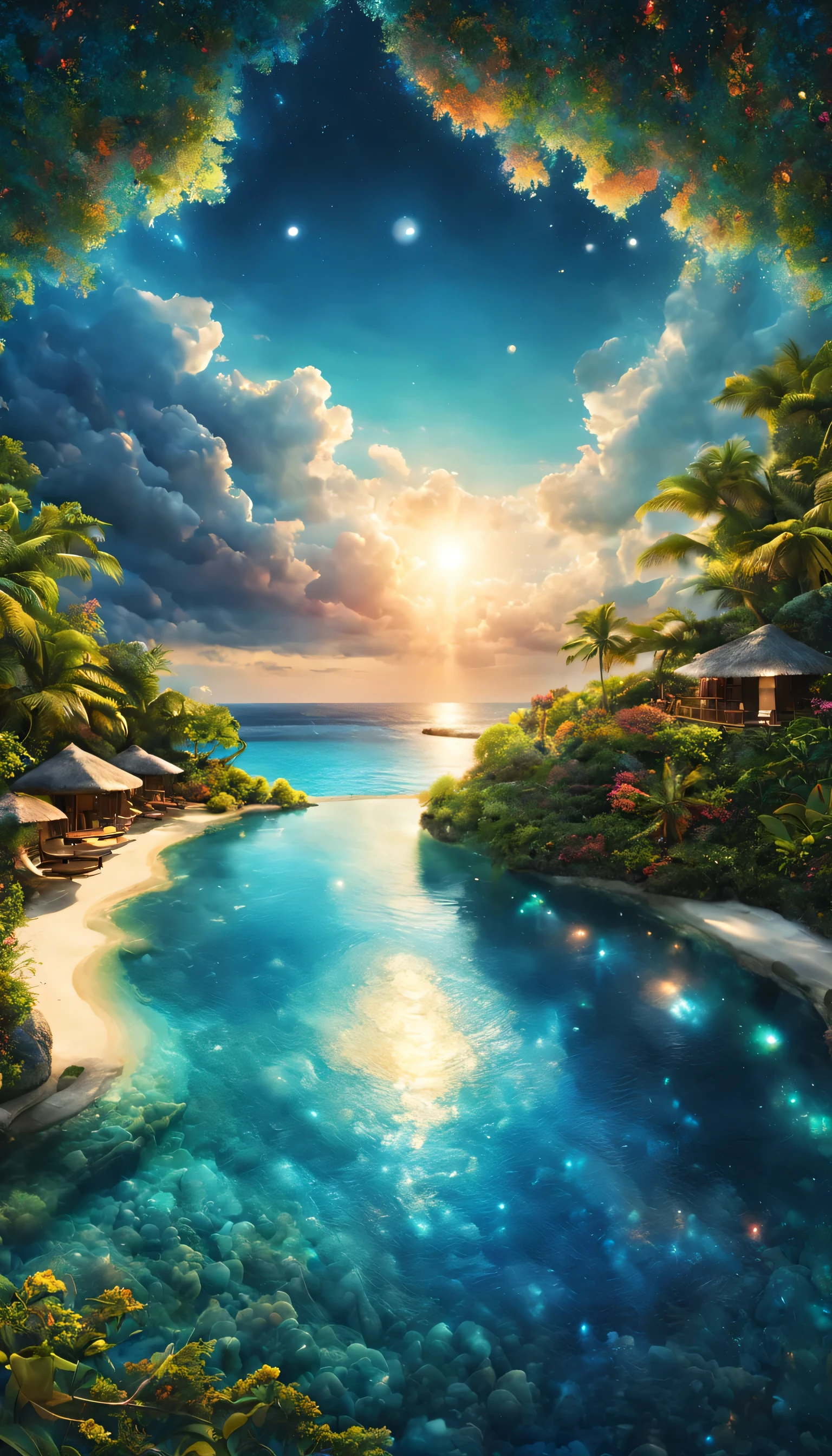 最高のリゾート地の風景photograph,beautiful sea,高品質でwonderful家具:designer furniture,A beautiful sky spreads out,dream-like,summer,cloud,sky blue,Marine Blue,wonderful景色が広がります,Luxury Resorts,luxurious space,Velar,An environment surrounded by rich nature,the best time for you,highest quality,photograph,structurally correct,perfect composition,広告用に撮影されたphotograph,beautiful light and shadow,Photographed by a professional photographer,Selected as the best resort,rich colors,Cast colorful spells,be familiar with,fantastic,wonderful,maldives,light effect,Sparkling,reflection,night,night空,star