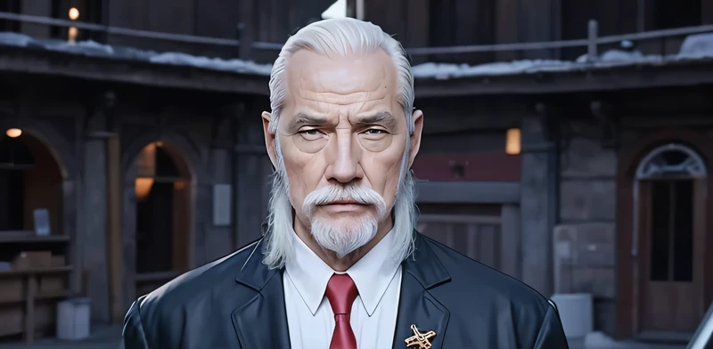 (obra de arte), (extremamente complexo:1.3), (realista), , old man, very bold, cicatrizes feias na face, no beard, vestindo um terno, olhar sombrio, from invincible series, fotografia profissiona, sharp focus, dramatic, premiado, cinematic lighting, Octane rendering, motor irreal, volumetric dtx, (Film grain)