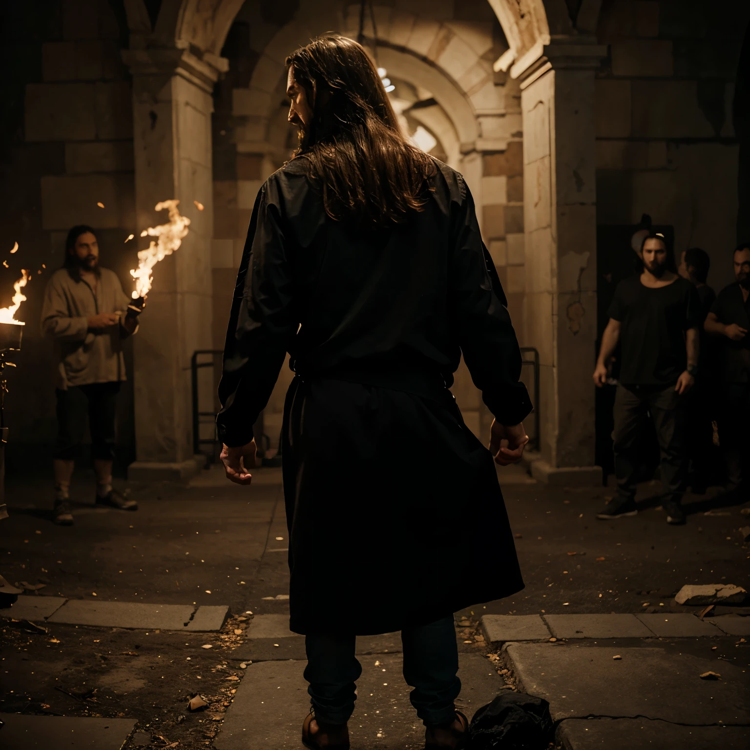 jesus vs demons, realistic, 8k,