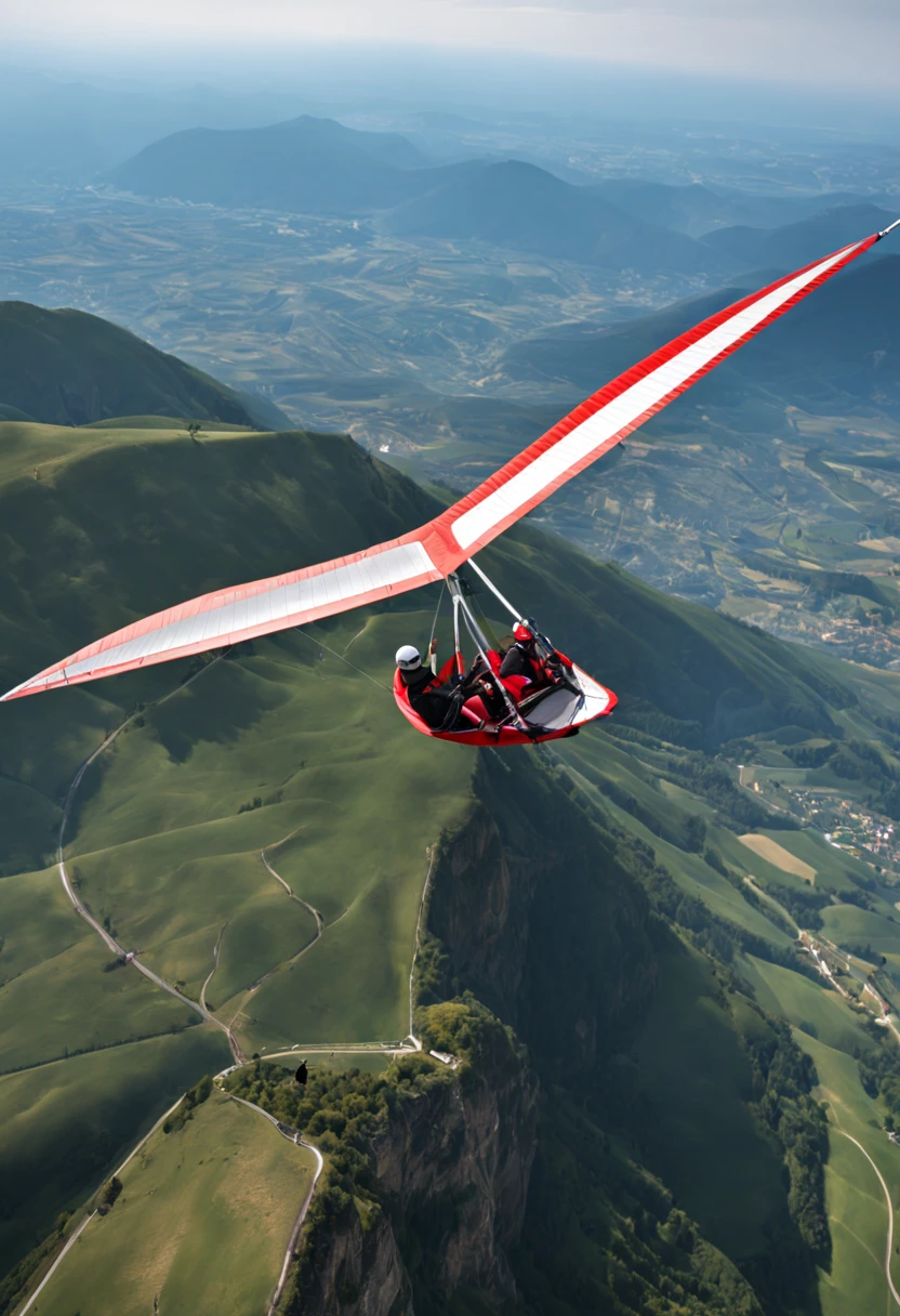 Hang gliding best quality photo quality.ultra high definition, anatomically correct, high detail, masterpiece, Cinema scene wide angle lens, super wide angle