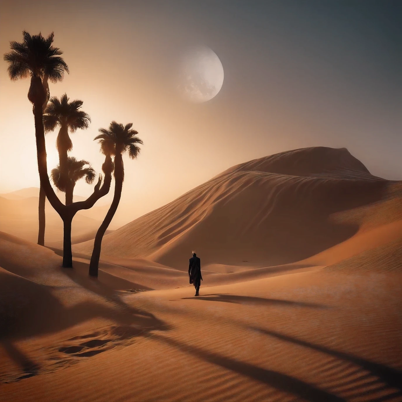 Um andarilho andando por uma rua deserto futurista, estilo cyberpunk, melhor qualidade, master part, ultrahigh-resolution, (fotografia realista:1.4), Surrealismo, Semelhante a um sonho,FusionArt, Shadow dancer, magia das sombras, Darkness Control, furtividade, passo da sombra, Umbral spells, hidden blade,
