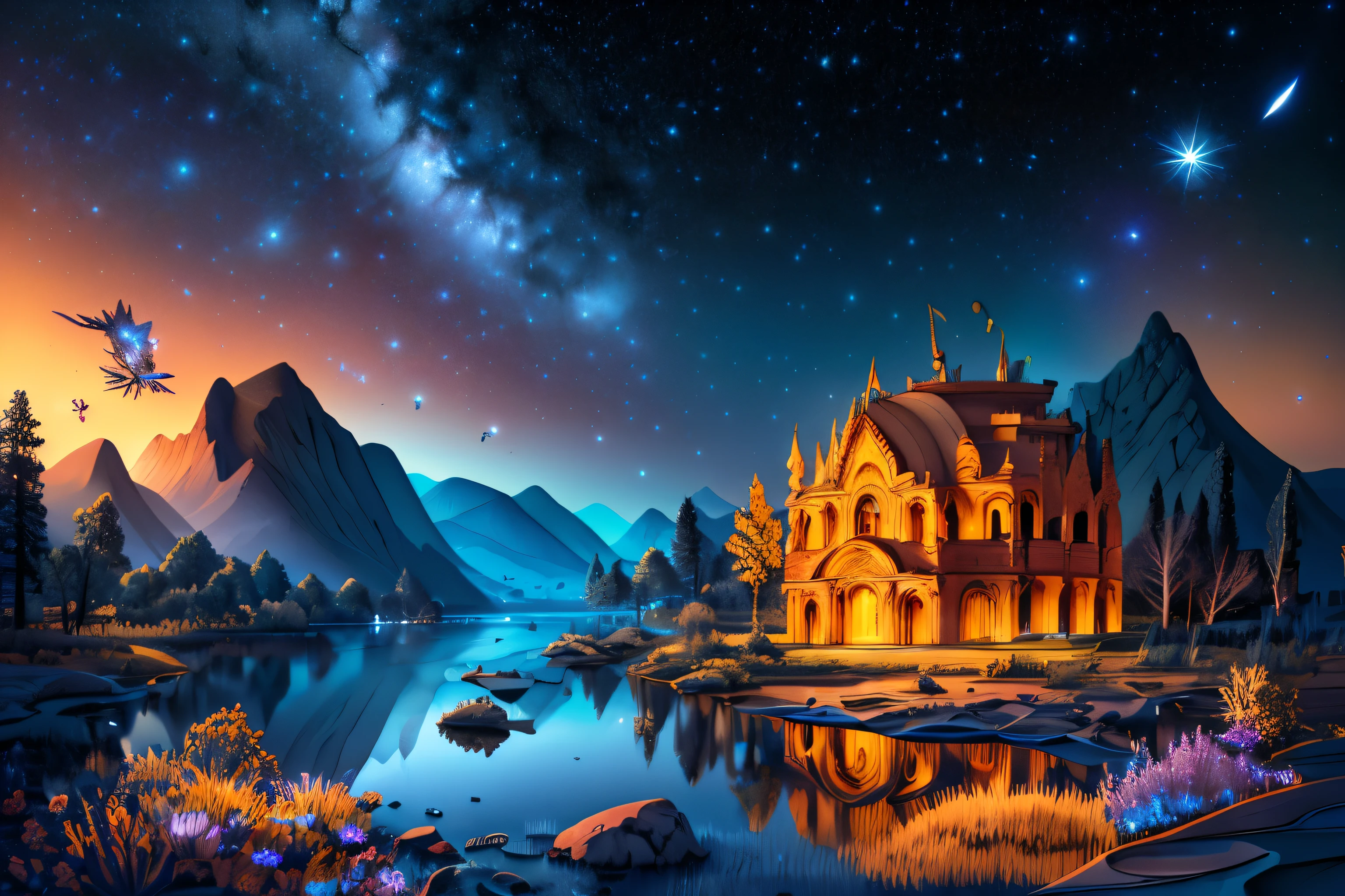 Master Parts, Gorgeous, landscape, (((DDIM_Humadim))), natta, florals, garden, Starry sky, constellation, magnifica, Vista, Water, hot, Heartfelt, peaceful, meteors, cosmic, Magic, magia, Granular, righteous, ((fireflys))