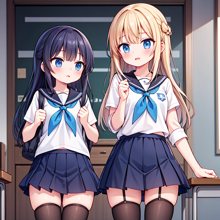 (nsfw:1.2), (masterpiece:1.3), (ultra detailed:1.2), (2girls, harem:1.8), (locker room:1.5), (cowboy shot:1.5),
s, blonde hair, black hair,
(baby face, cute face:1.2), (jitome:1.5), (embarrassed, blush:1.3), (medium breast:1.3), (sweat:1.4), (breath, steam:1.2), (face detailed, body detailed:1.6), (school uniform:1.5), (undressing uniform:1.4), (bare nipple, bare pussy:1.3), (uniform detailed, nipple detailed, hip detailed:1.6), (looking at viewer:1.2),