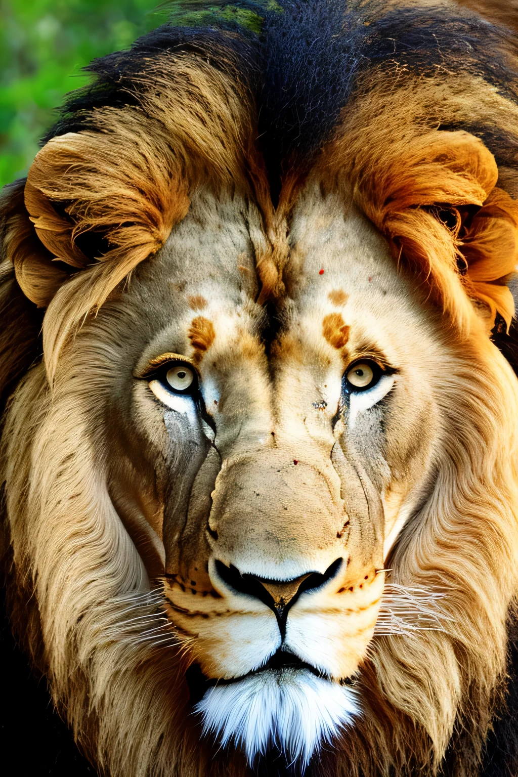 make a photo of a transparent lion from the front 