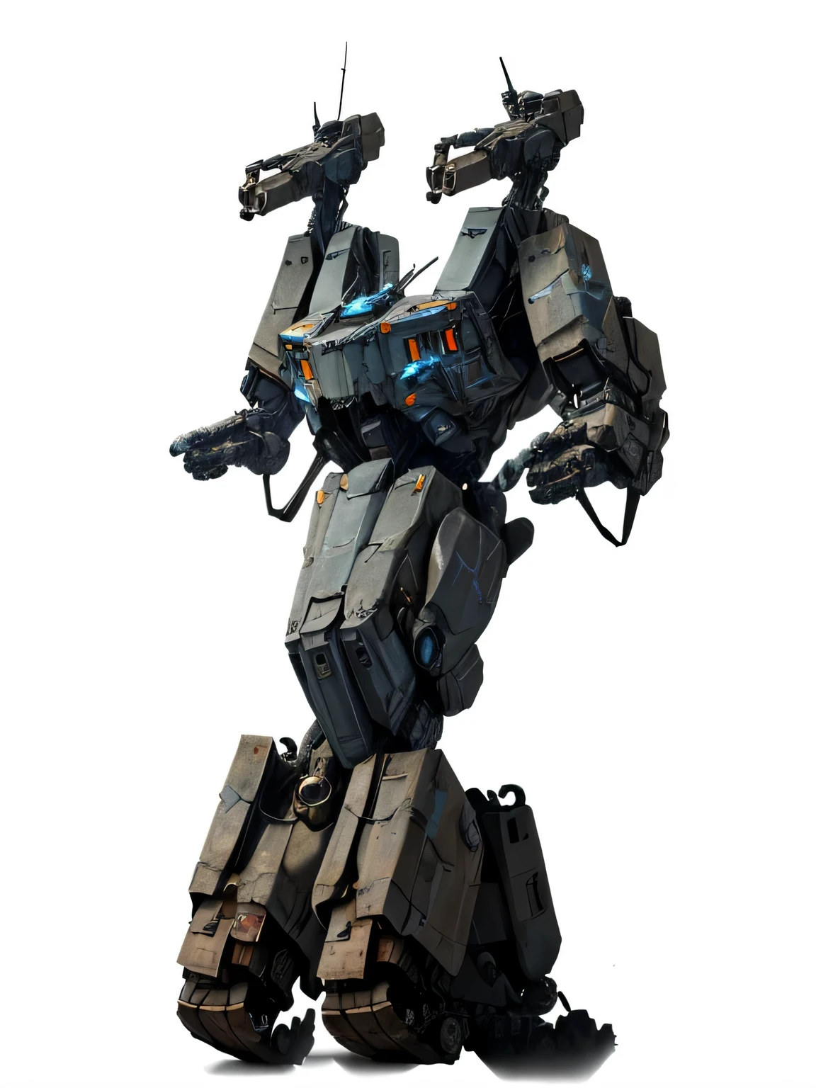 a close up of a robot with a gun on its back, war robot, military robot, armored core style mecha, mech body, metal gear mech, mech, mech robot, broken ruin armored core trunk, massive robot, tank with legs, tremendous mecha robot, mega humanoid mech, dark grey decepticon mech, armored core, mech shaped like a manatee