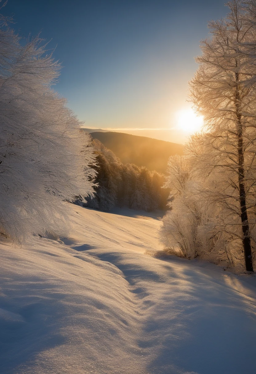 Frost and sunshine, wonderful day