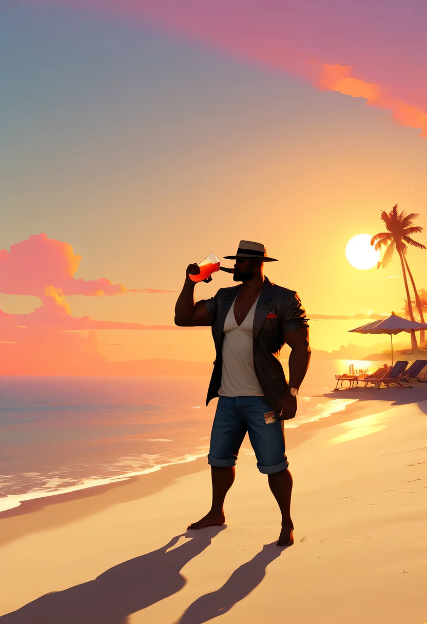 (GTA STYLE:1.5),beach,Sunset,drunkard, Heqiang