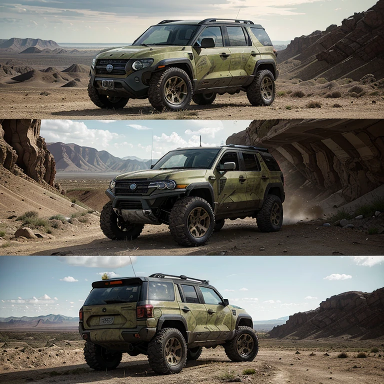 The Nature's Roamer is a rugged and adaptable all-terrain vehicle designed to thrive in the post-apocalyptic landscape of a city overrun by nature. With its hybrid design combining elements of a tank, car, and plane, it offers unparalleled versatility for exploration, defense, and reconnaissance.