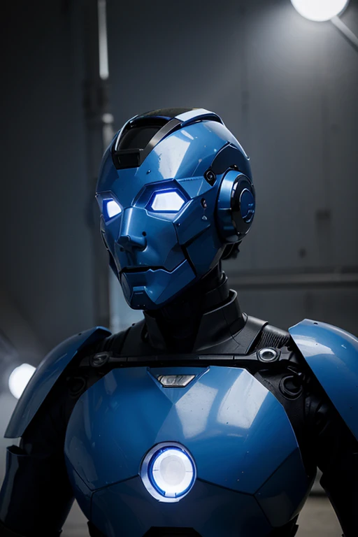 Create an image of a blue technology robot  
