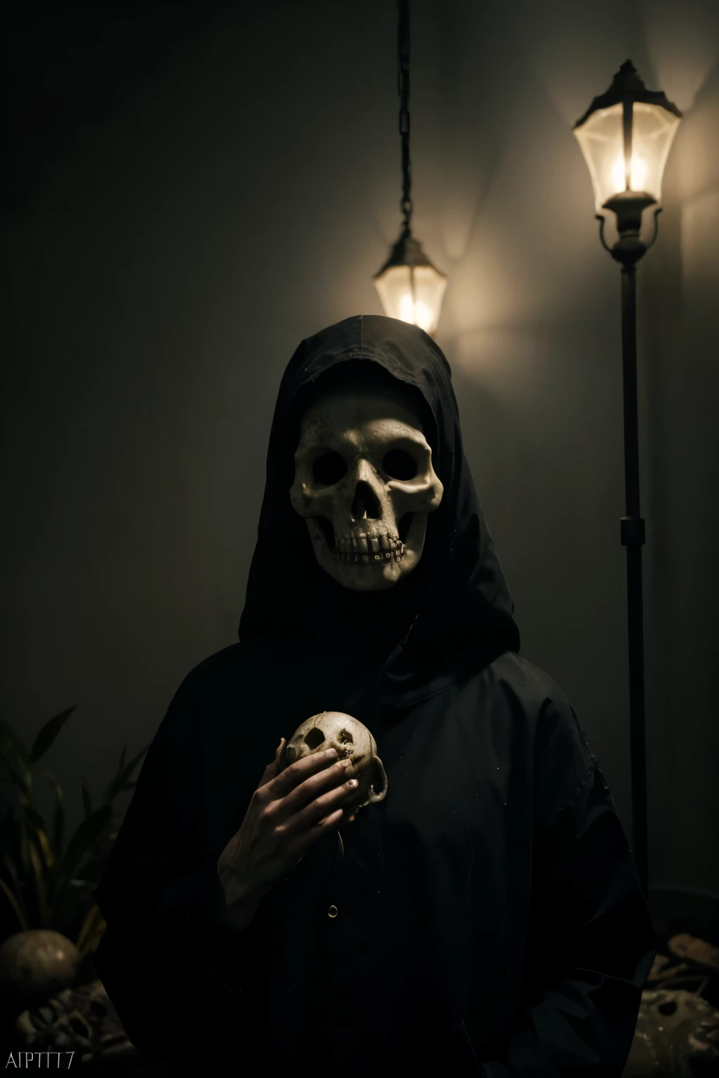 a close up of a ghostly cursed creature non-human skull, jogo de terror, foto de scp-173, imagem assustadora, Pulo de susto, olhar sinistro, Yume Nikki, SCP 3008, Arte conceitual escura de alto contraste, videogame de terror, arrepiante, cursed images, pose sinistra, cena assustadora, eerie nostalgic concept art