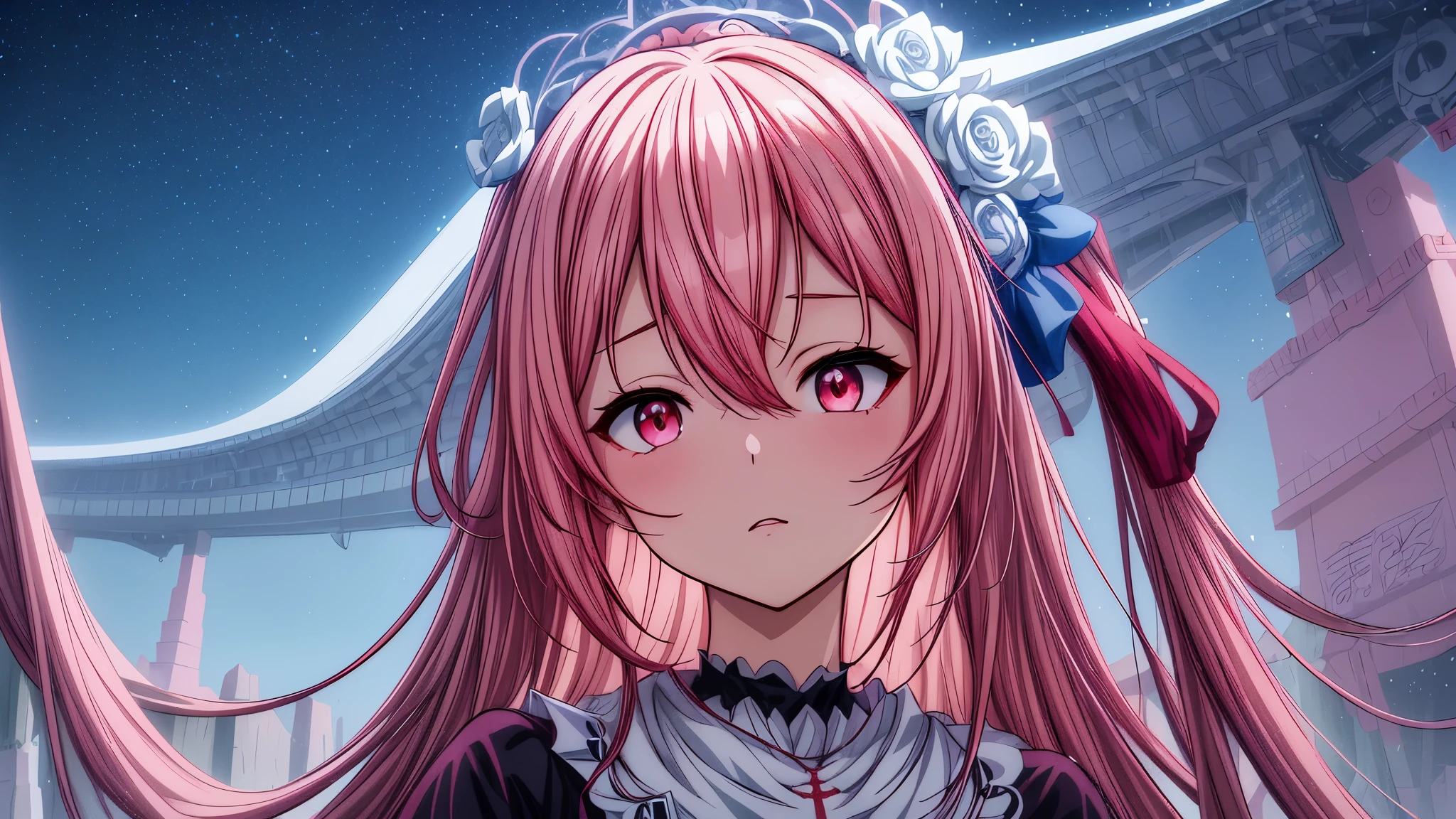 Chica anime con cabello rosado y ojos azules con un vestido blanco., guweiz en pixiv artstation, guweiz en artstation pixiv, Fondo de pantalla de arte anime 4K, Fondo de pantalla de arte anime 4k, arte de anime digital detallado, fondo de pantalla de arte anime 8 k, anime fantasy illustration., beautiful fantasy anime, anime fantasy illustrations, hermoso retrato animado, estilo anime 4k
