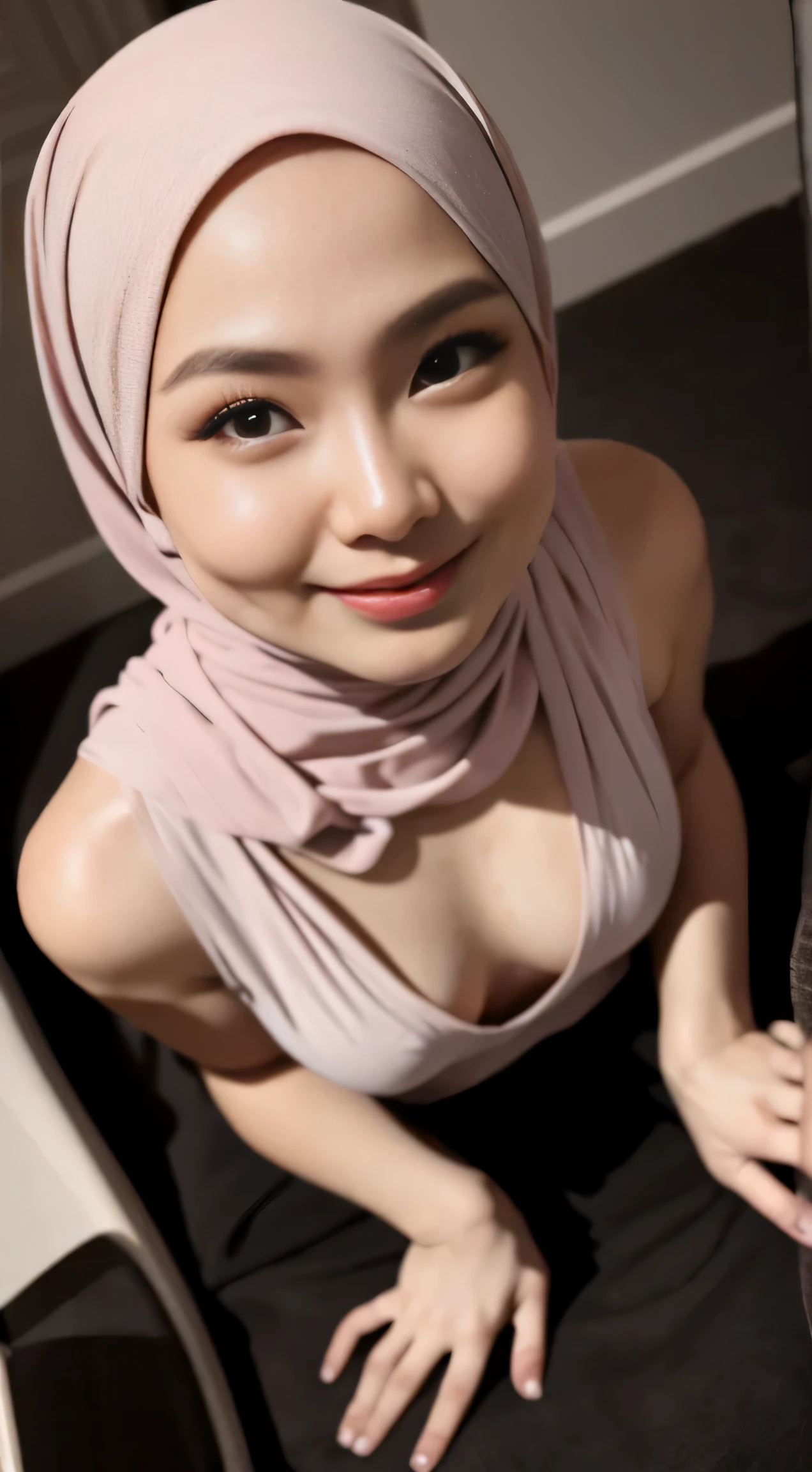 (((HIJAB MALAY GIRL))), masutepiece, High quality, UHD 32K, Realistic face, Realistic skin feeling , A Japanese Lady, 8 , , Very cute and baby-like face, (((FLAT CHEST))), (MATRIX WORLD), ((look In front  at the camera and SADNESS)), ((())), (((CUTE GIRL))), ((WEARINGLINGERIE)), ((BLACK LIPS)), ((LIGHT PURPLE)), ((LINGERIE)), ((CHUBBY)), (undress, 