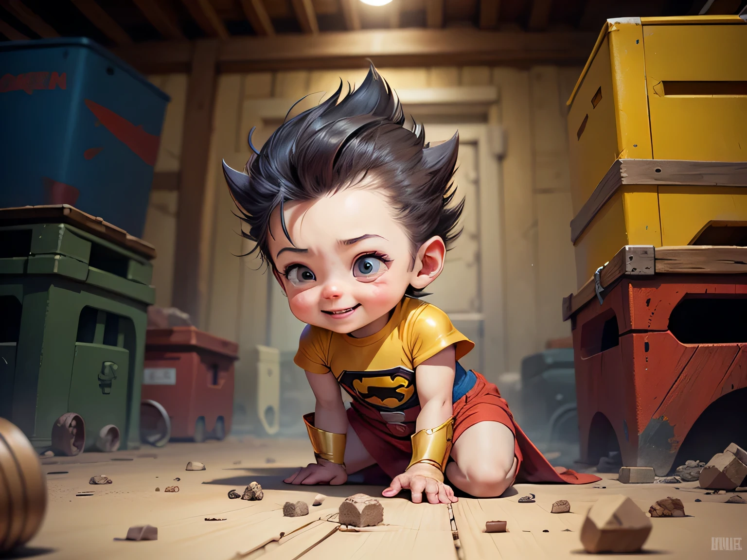 cartoon, cartoon, DC Super Heroes, baby wolverine, happiness 