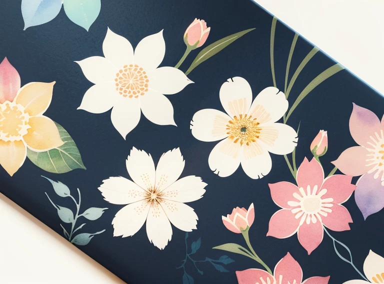 Print pattern, abstract flower, color comfort, watercolor, hand drawn, vector graphics, minimalist