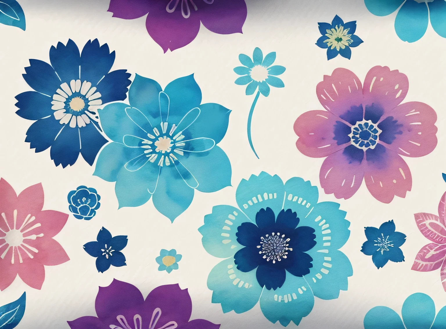 Print Pattern, Flor abstrata, conforto de cor, aquarela, handdrawn, Vector graphics, minimalista