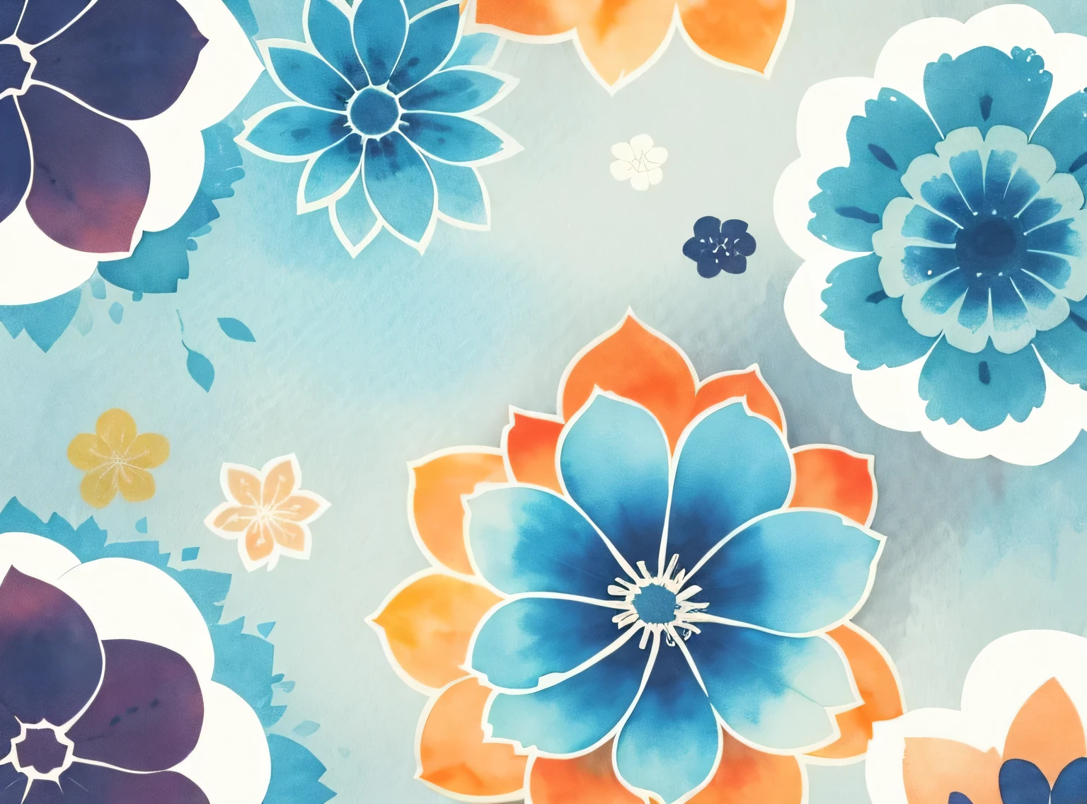 Print Pattern, Flor abstrata, conforto de cor, aquarela, handdrawn, Vector graphics, minimalista