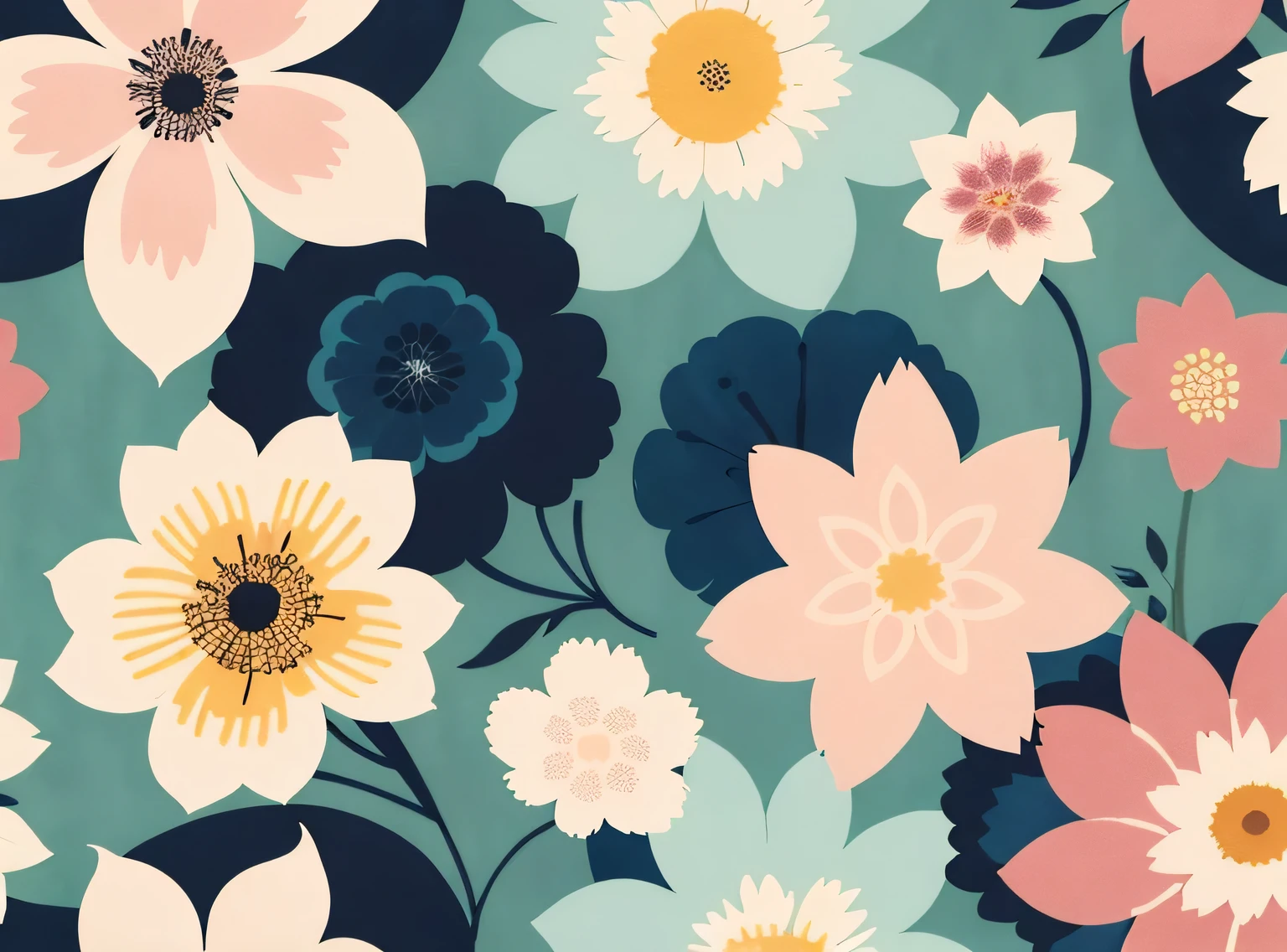 Print Pattern, Flor abstrata, conforto de cor, aquarela, handdrawn, Vector graphics, minimalista, Cores pastel