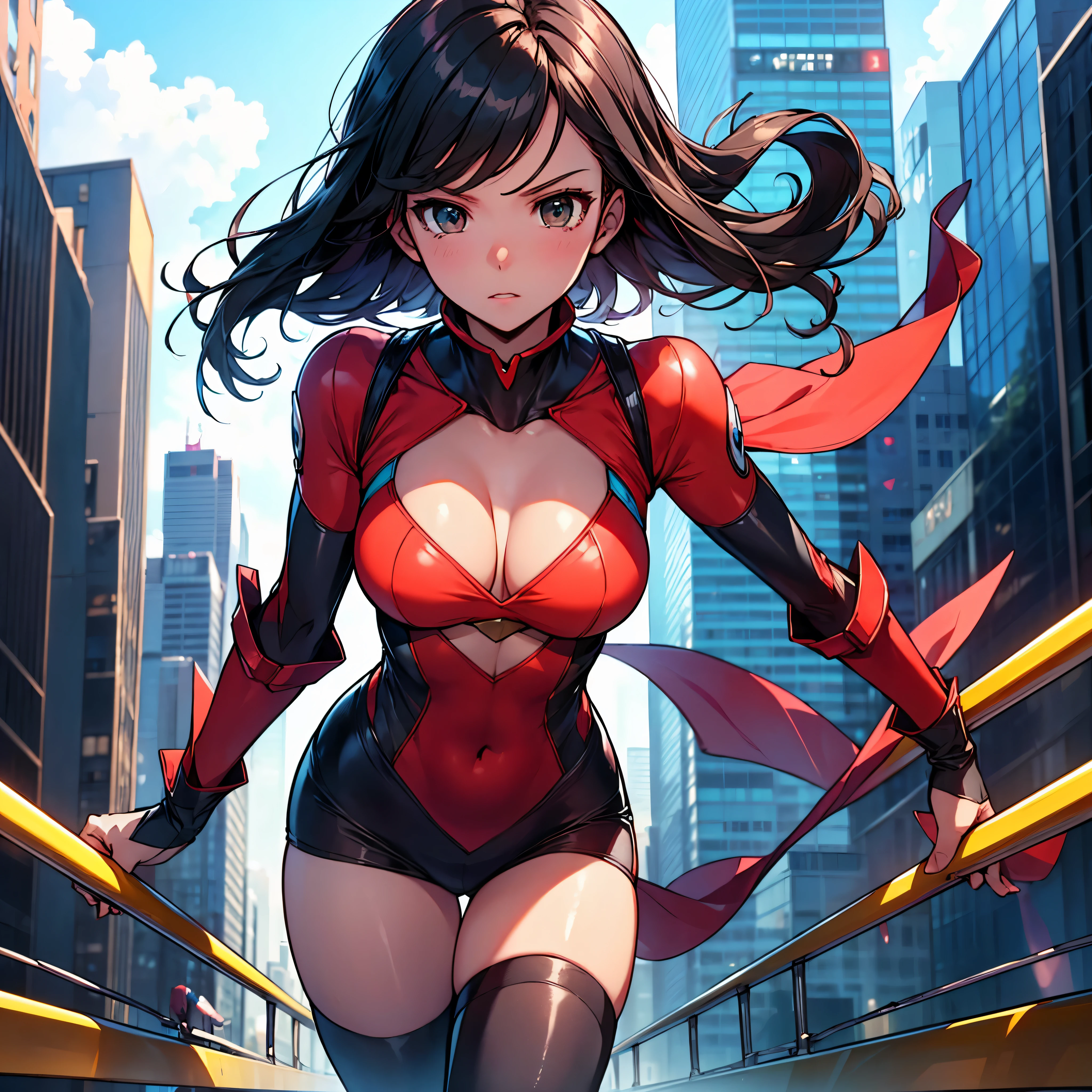 ((masterpiece, best quality)),(complex light),astro boy,black hair, brown eyes,red boots, fighting postion, about to fight, futuristic city varied multi etc. --v 6 --s 1000 --c 20 --q 20 --chaos 100