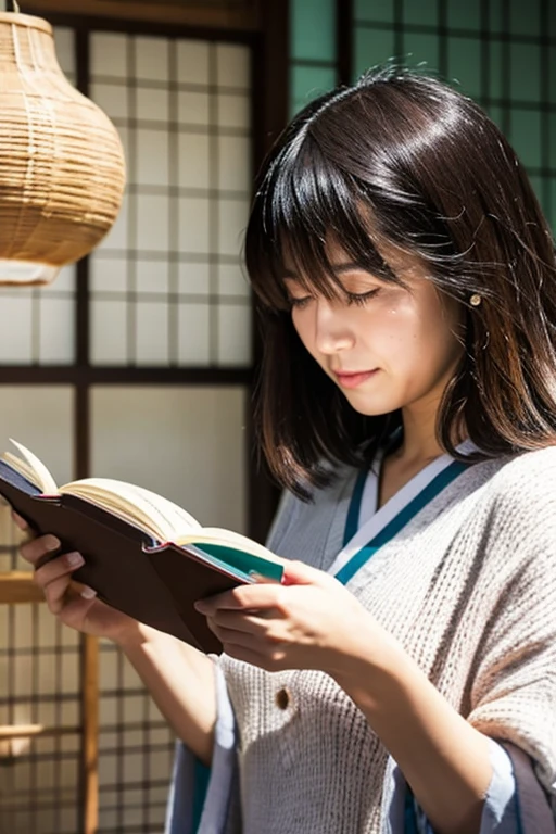 Japanese　woman　reading