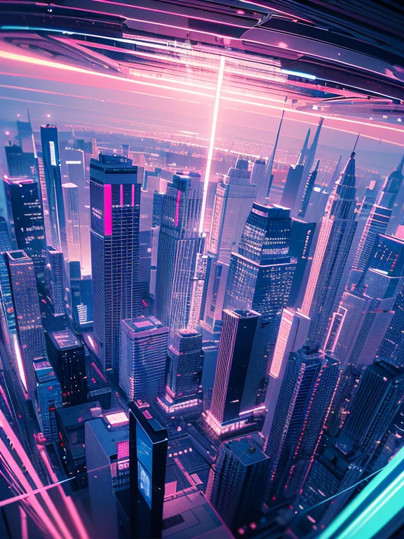 Arte Vaporwave, vaporwave aesthetics, por Satoshi Kon, neon, ral-glydch, error de vhs, panoramic, Ultra-high saturation, (Mejor calidad, obra maestra, Trabajo representativo, Arte oficial, profesional, 8k), (\gu zhang feng\)