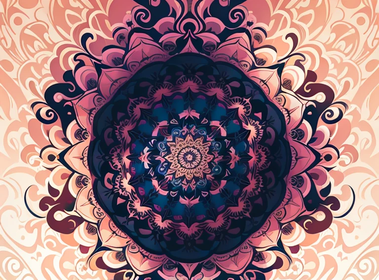 abstract mandala wallpaper, vector style, splash ink, colorful, intricate