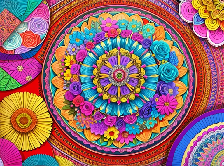 (beautiiful mandala), absurdres, highres, ultra detailed, extremly detailed, (bunch of flowers:1.3), (zentangle:1.2), (geometric:1.2),(pastel colors),