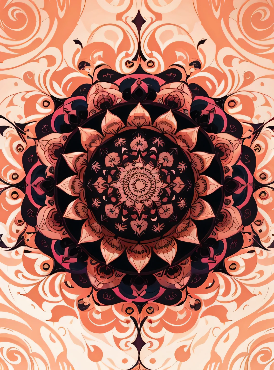 papel de parede de mandala abstrata, estilo vetorial, Respingo de tinta, colorida, Intricado