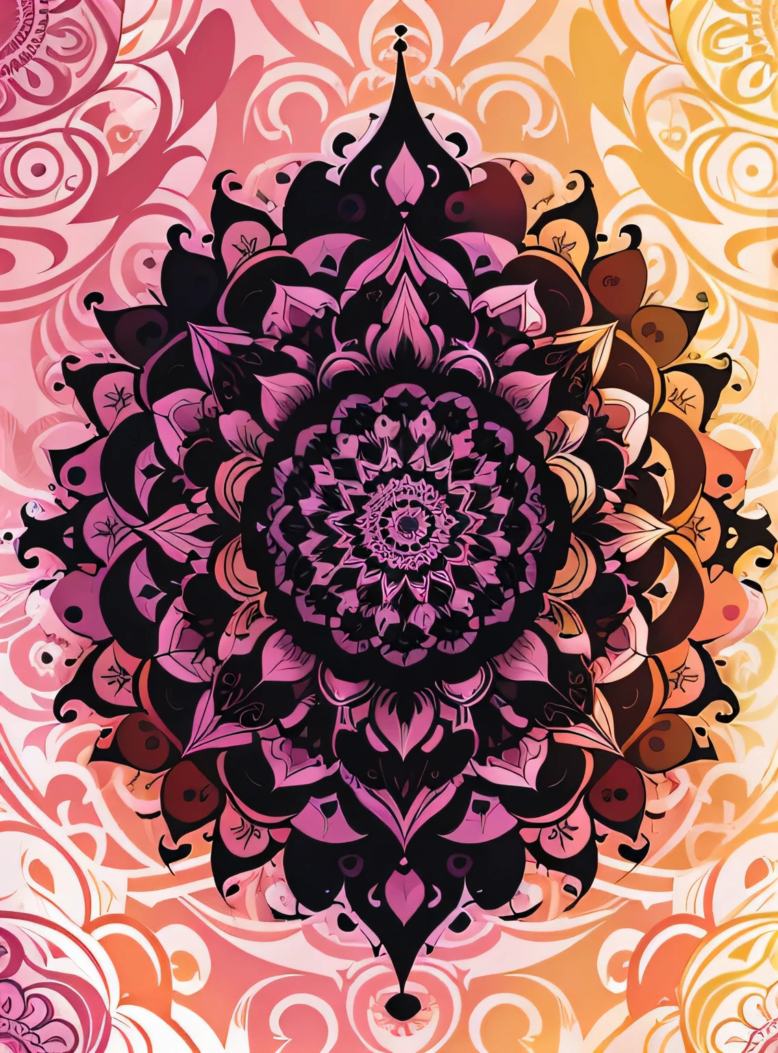 papel de parede de mandala abstrata, estilo vetorial, Respingo de tinta, colorida, Intricado
