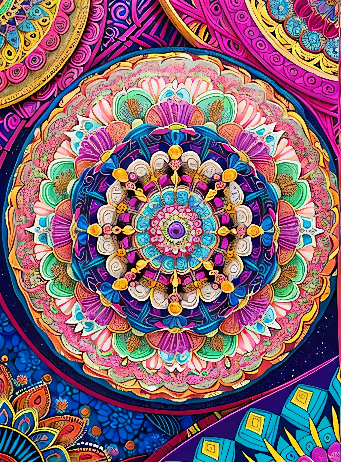 (linda mandala), absurdos, high resolution, ultra detalhado, extremamente detalhado, (ramo de flores:1.3), (Zentangle:1.2), (Geometric:1.2),(Cores pastel),