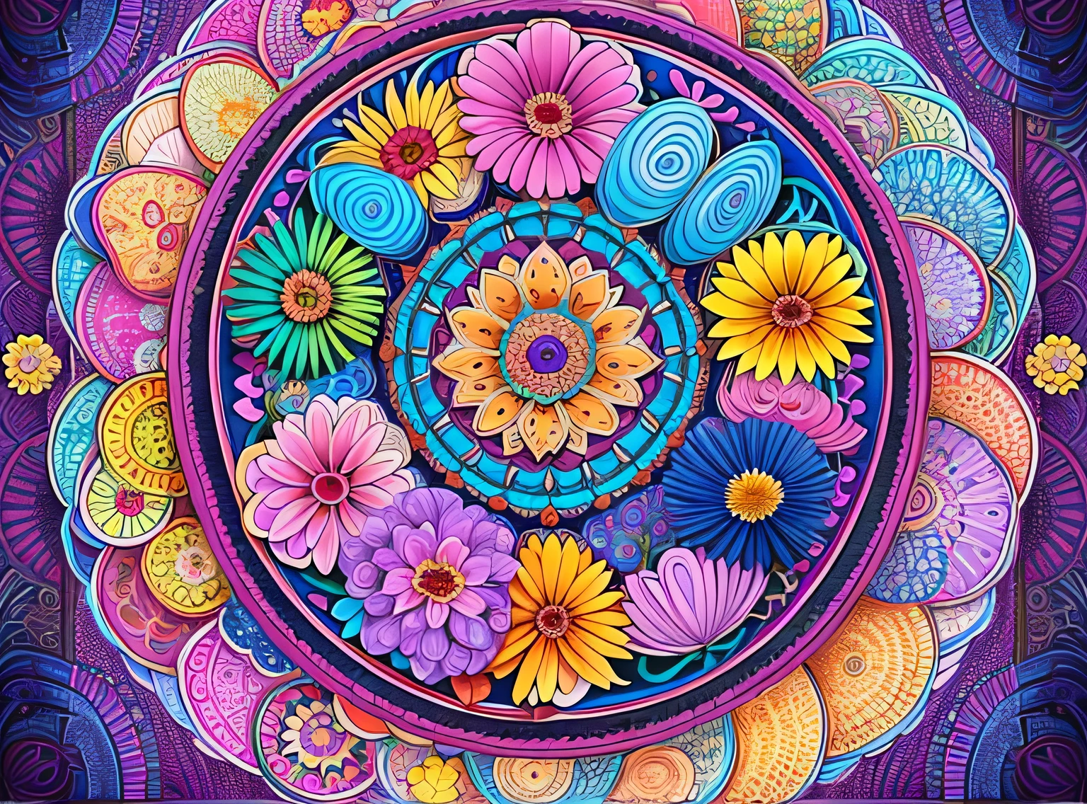 (linda mandala), absurdos, high resolution, ultra detalhado, extremamente detalhado, (ramo de flores:1.3), (Zentangle:1.2), (Geometric:1.2),(Cores pastel),