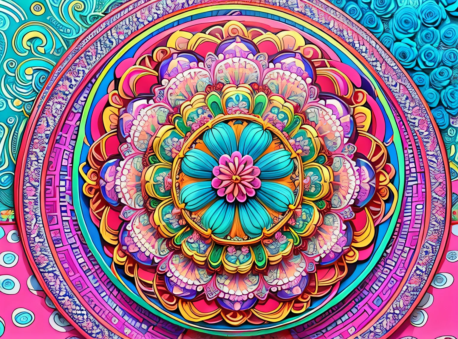 (linda mandala), absurdos, high resolution, ultra detalhado, extremamente detalhado, (ramo de flores:1.3), (Zentangle:1.2), (Geometric:1.2),(Cores pastel),