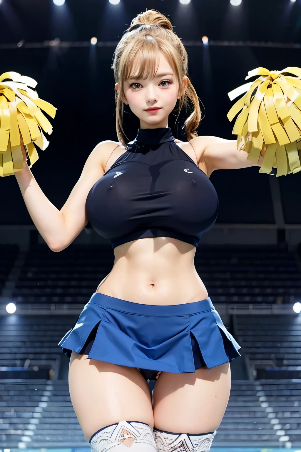 anime girl in uniform posing with cheerleaders at a football game, 8k)), extremely detailed artgerm, ecchi, trending on artstation pixiv, cheering, commission for high res, at pixiv, 4 k ], 4k], cushart kenz, cushart, marin kitagawa fanart, trending on cgstation, ecchi anime style