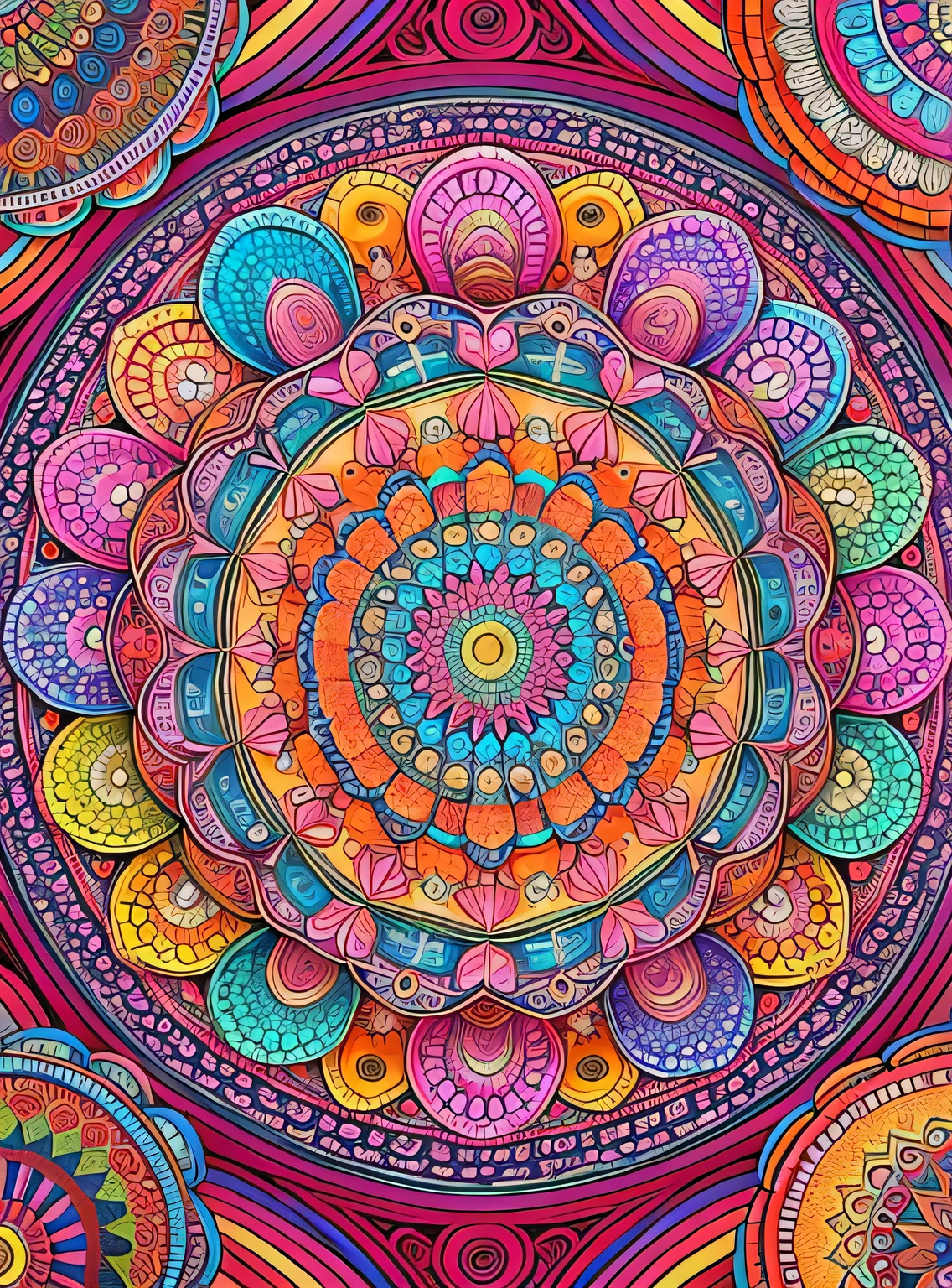 (linda mandala), absurdos, high resolution, ultra detalhado, extremamente detalhado, (ramo de flores:1.3), (Zentangle:1.2), (Geometric:1.2),(Cores pastel),